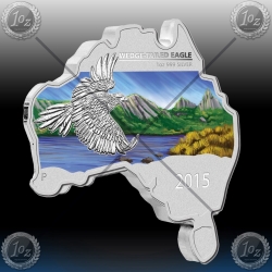 1oz Map Shaped coin "WEDGE-TAILED EAGLE" 2015